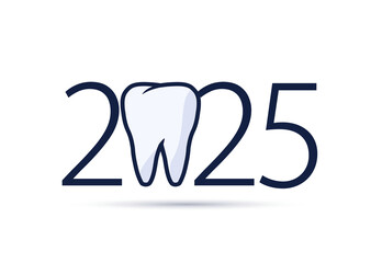  2025 with tooth . happy new year 2025