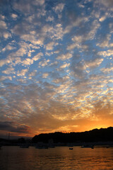 sunset over the river
