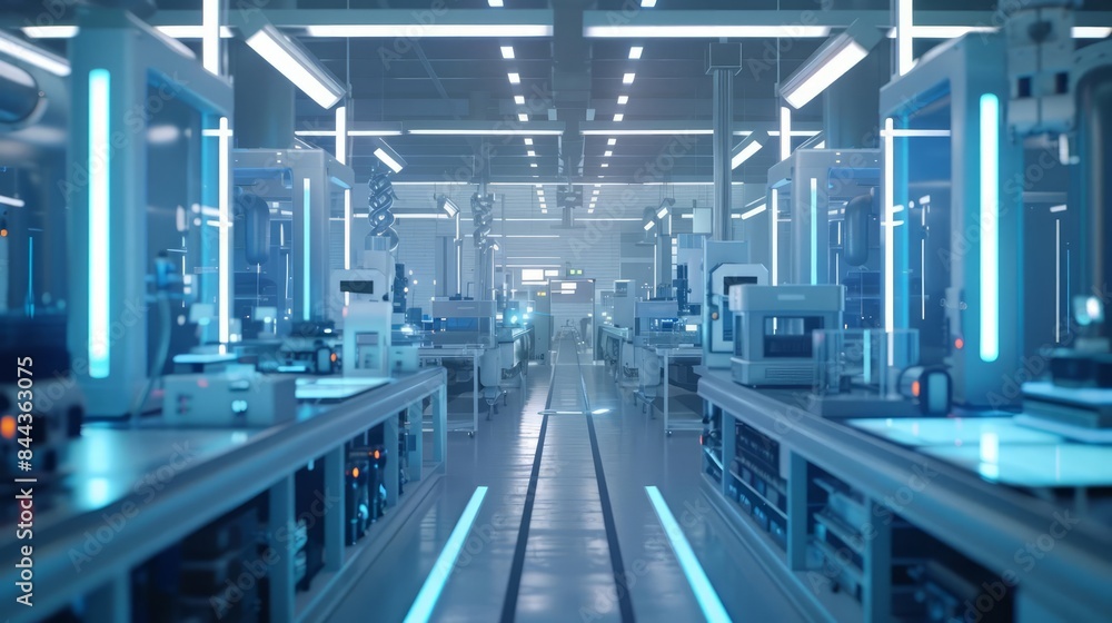 Poster smart manufacturing facility utilizing interconnected machines and ai for optimized production effic
