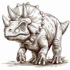 Obraz premium illustration of a Triceratops dinosaur,