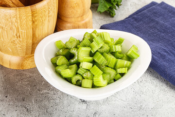 Vegan cuisine - Sliced celery stem