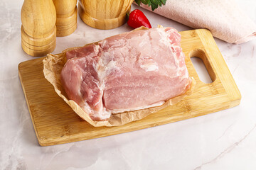 Raw uncooked pork meat loin