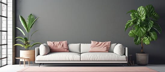 Fototapeta premium Modern interior design, in the living room or lounge