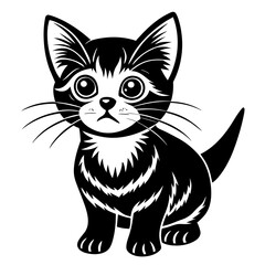 Obraz premium the kitten marvels vector silhouette illustration