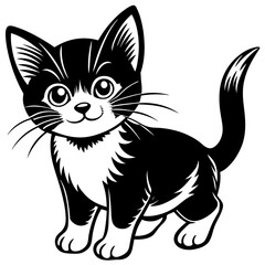 the kitten marvels vector silhouette illustration