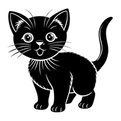the kitten marvels vector silhouette illustration