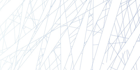 Abstract lines in grey and white tone of many squares and rectangle shapes on white background. Metal grid isolated on the white background. nervures grey abstract perspective Random chaotic.