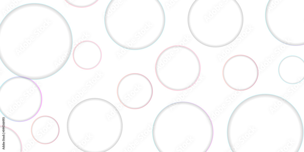 Poster abstract white geometric overlapping circle background with shadow. vector circles template vector d