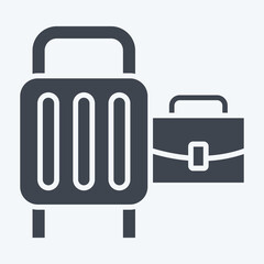 Icon Baggage. related to Airport symbol. glyph style. simple design illustration