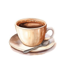cup of coffee on white background
