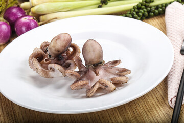 Delicous luxury seafood - boiled octopus