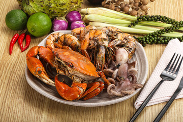 Luxury seafood mix - crab, prawn, octopus