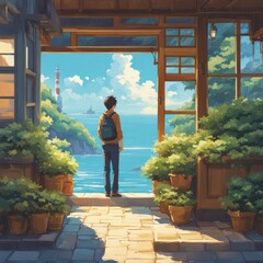 character illustrations of a married couple in anime and cartoon style.