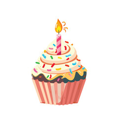 a cupcake with a candle on it that says  happy birthday