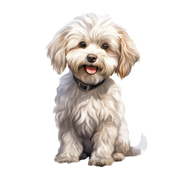 Watercolor Illustration of Havapoo Dog