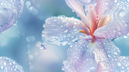 Fototapeta premium Delicate Floral Artwork With Crystalline Droplets on Fragile Petals