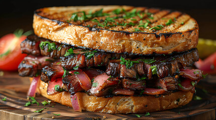 Stuffed beef sandwich