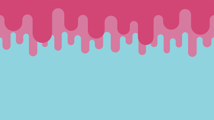 melted strawberry cream on bright blue background