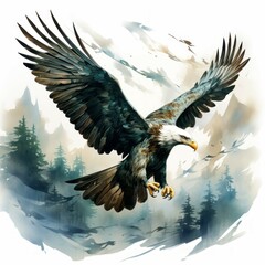 Fototapeta premium watercolor painting of a beautiful animals Created with Generative AI technology