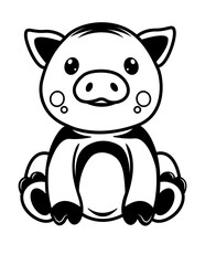  Cute Baby Pig | Piglet | Farm Animal | Barn Animal | Baby Pig | Domestic Animal | Piggery | Original Illustration | Vector and Clipart | Cutfifle and Stencil