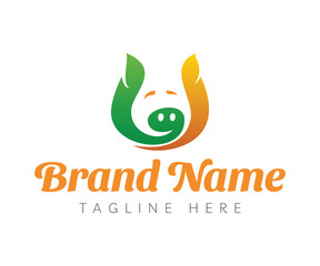 Pig logo icon design template elements. Livestock logo with pig. Farm animal sign. Usable for Branding and Business Logos.
