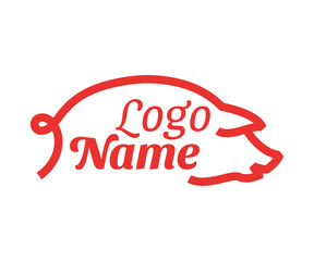 Pig logo icon design template elements. Livestock logo with pig. Farm animal sign. Usable for Branding and Business Logos.
