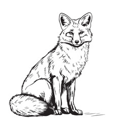 Obraz premium Wild fox sitting