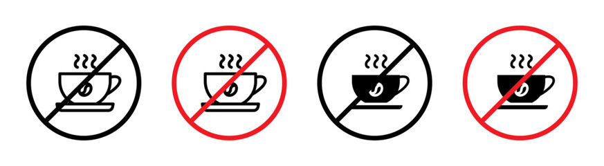 No Coffee Cup Allowed Sign Prohibit Drinks in Designated Areas