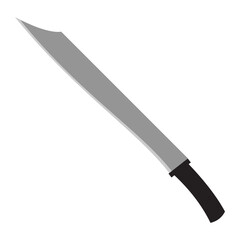 Knife vector flat illustration. Kitchen knife vector illustration isolated on white background.