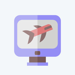Icon Flight Check In. related to Airport symbol. flat style. simple design illustration