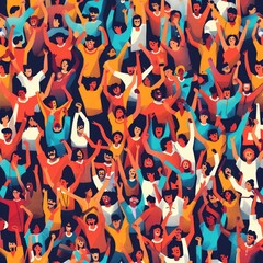 Obraz premium Design a seamless background with lively concert scenes and cheering crowds, suitable for use as a repeating pattern, a seamless pattern