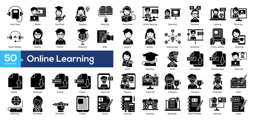  Online Learning Icon Collection	