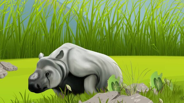 one horn rhino from kaziranga national park 