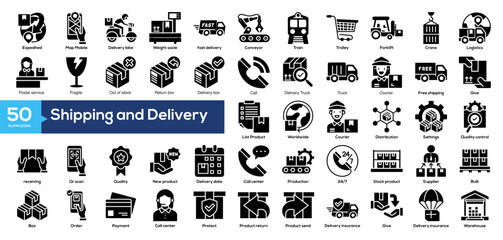 Shipping and deliveri icon collection © kliwir art