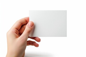Obraz premium Blank White Card Mockup on Hand created with Generative AI