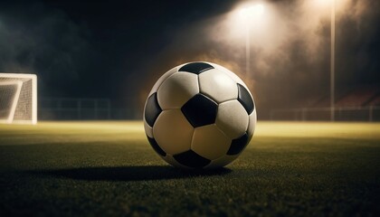 soccer, ball, field, close-up, spotlight, warm, foggy, background, sports, competition, stadium, action, soccer ball





