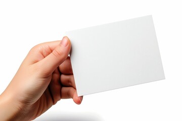 Blank White Card Mockup on Hand created with Generative AI