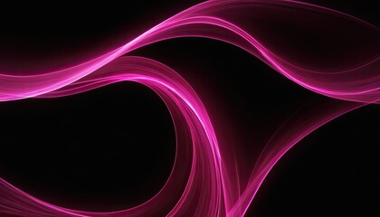Pink flow wave on black shiny spangled background
