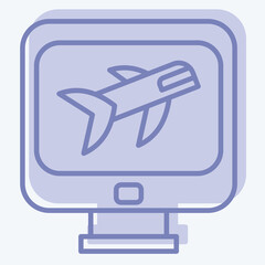 Icon Flight Check In. related to Airport symbol. two tone style. simple design illustration