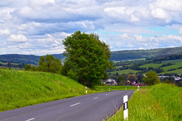 Krombacherstraße zwischen Schölkrippen und Krombach in Unterfranken (Bayern)