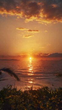 sunset over the sea, high resolution, hyper realistic, real details