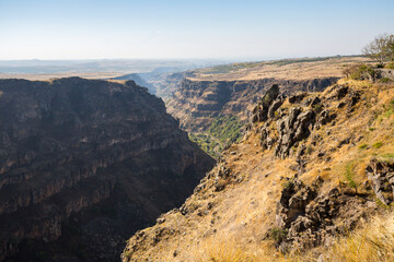 View of the mountains in the autumn