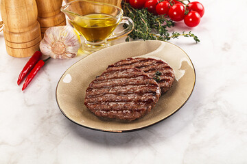 Grilled beef cutlet for burger