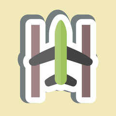 Sticker Runway. related to Airport symbol. simple design illustration