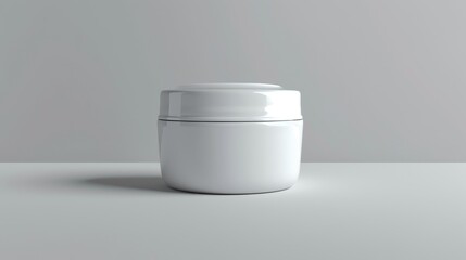 Cream Jar Mockup on Gray Background