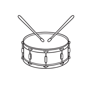 Illustration of drum snare with stick