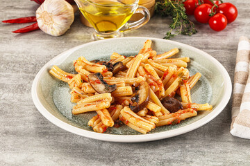 Italian cuisine - casafecce with mushrooms
