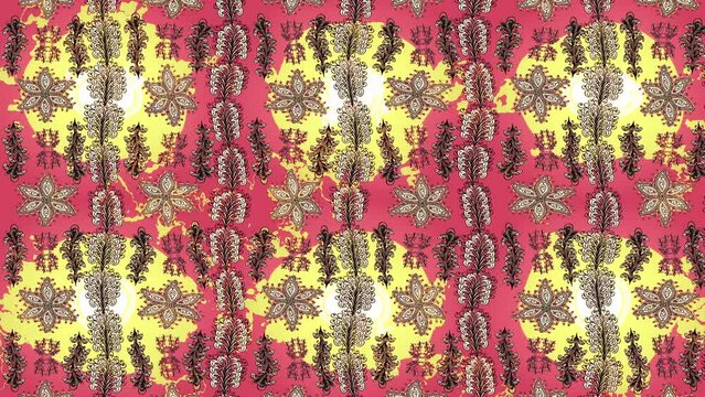 Motion footage background with colorful elements. Mandalas. Vintage. Video. Template. Loop. Seamless.