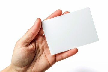Obraz premium Blank White Card Mockup on Hand created with Generative AI