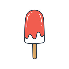 Illustration of melted ice pop, simple doodle